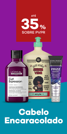 Produtos para cabelo encaravolado com destaque promocional de at&eacute; 35% sobre pre&ccedil;o de Venda ao P&uacute;blico Recomendado